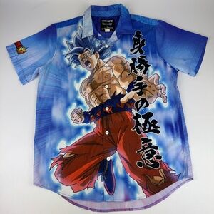 Dragon Ball Hot Topic Mens Size L Button Up Shirt Super Toei Animation